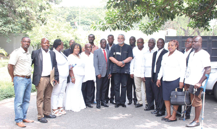 The NPP delegation with former President Rawlings The NPP delegation with former President Rawlings